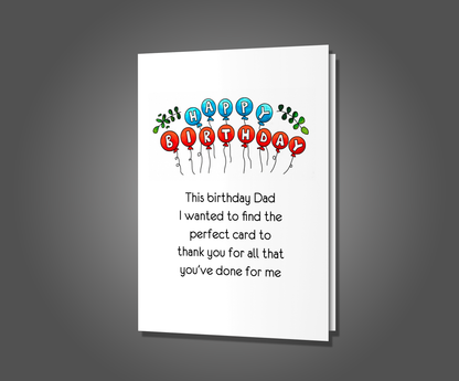 Thanks for Nothing, Father Birthday Card
