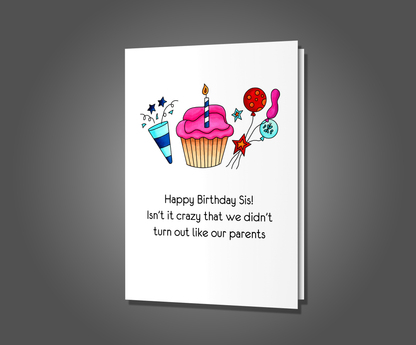 Suffering Childhood, Sister Birthday Card