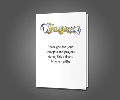 Prayers Won't Help, Thank You Card