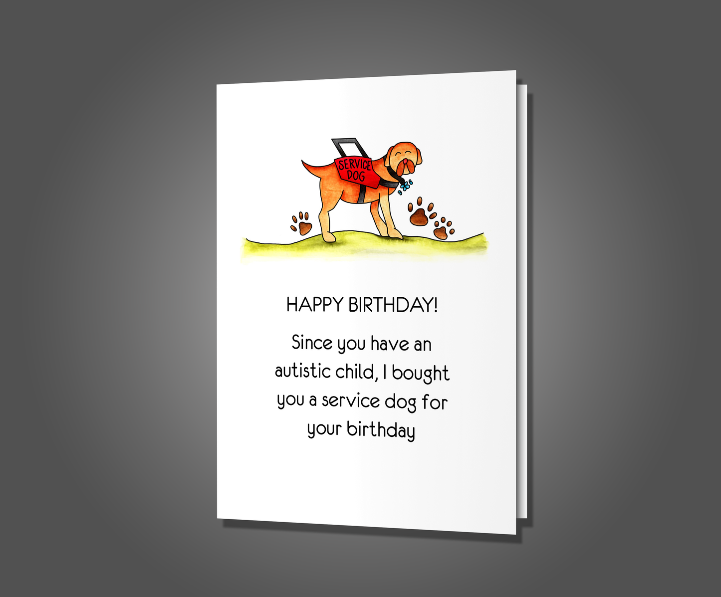 Therapy Dog, Special Needs Birthday Card