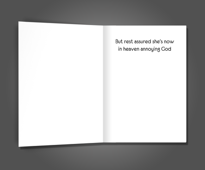 Annoying God, Mom Sympathy Card