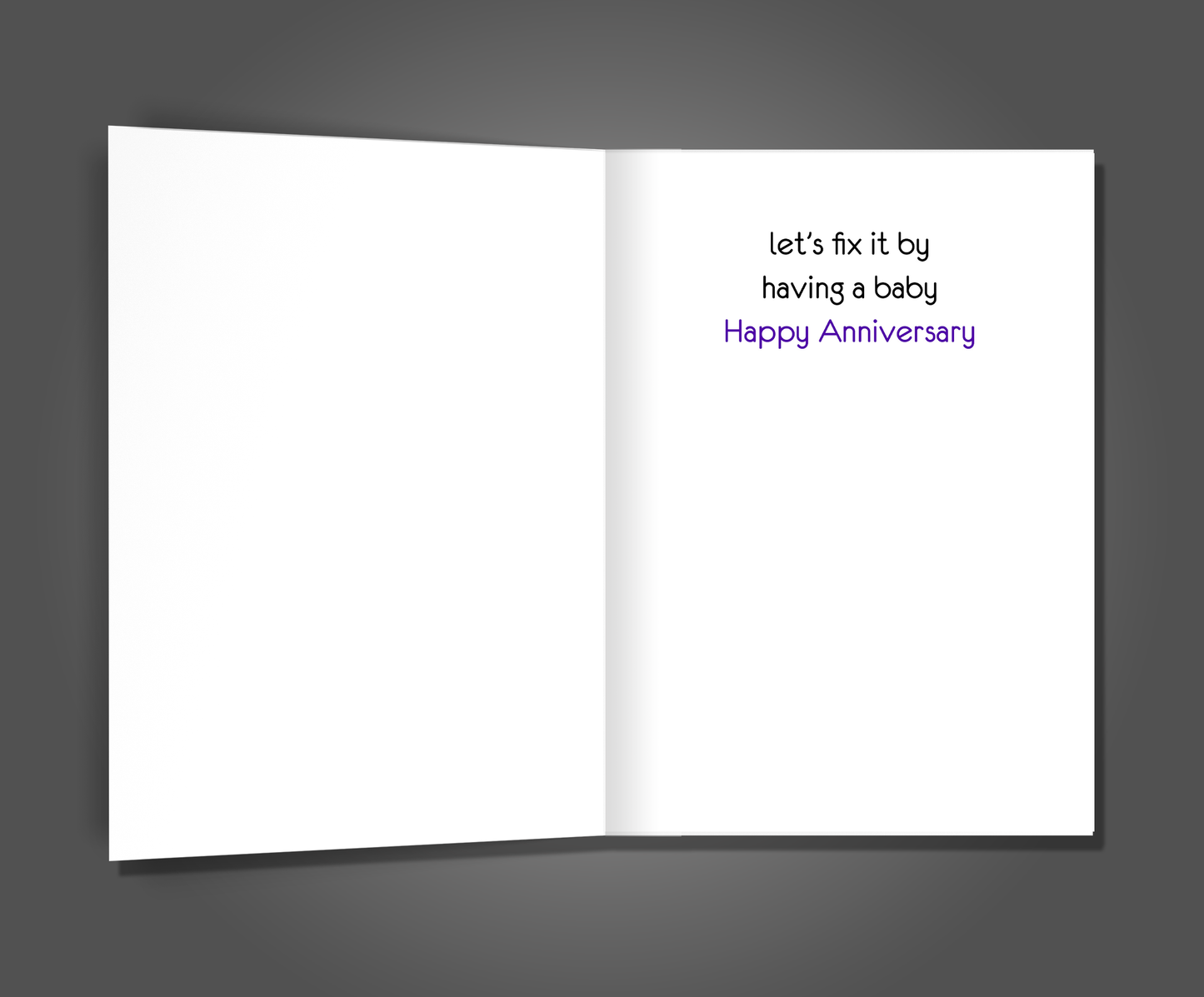 Let's Have a Baby, Anniversary Card