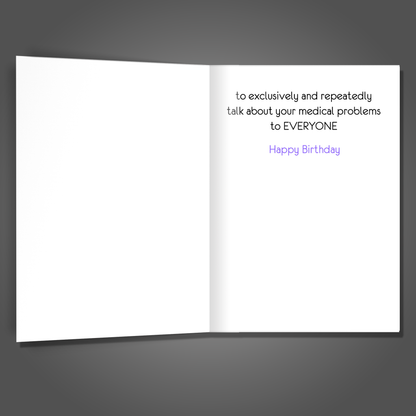 Non-Stop Medical Problems, Birthday Card