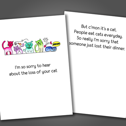People Eat Cats, Cat Sympathy Card