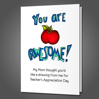 Ugly Drawing From Kid, Teacher Appreciation Card