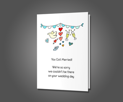 Missed Wedding Here for Divorce, Wedding Card